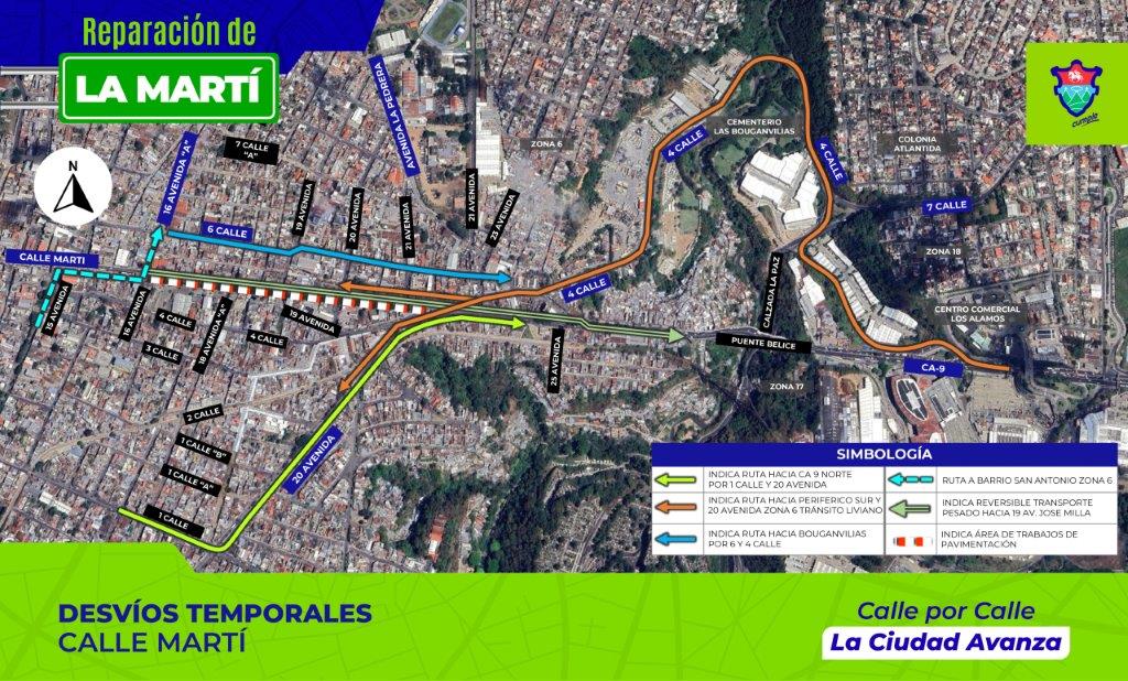 Desvíos Calle Martí